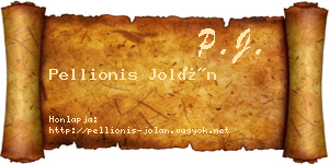 Pellionis Jolán névjegykártya